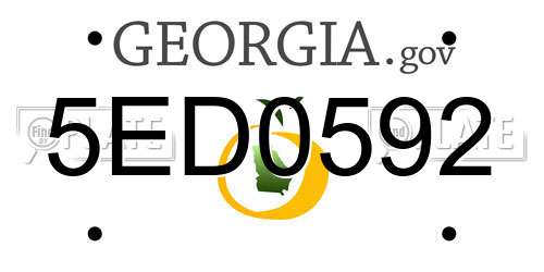 5ED0592 Georgia License Plate