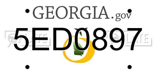 5ED0897 Georgia License Plate