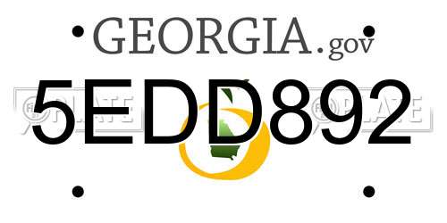 5EDD892 Georgia License Plate
