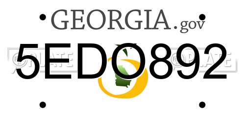 5EDO892 Georgia License Plate