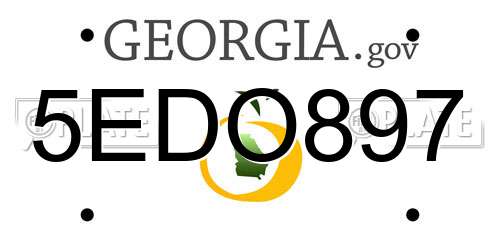 5EDO897 Georgia License Plate