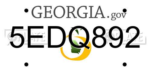 5EDQ892 Georgia License Plate