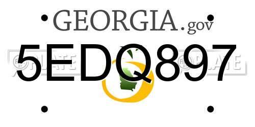 5EDQ897 Georgia License Plate