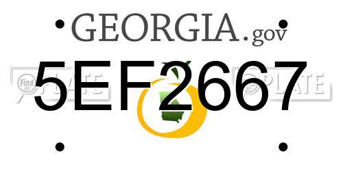 5EF2667 Georgia License Plate