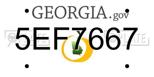 5EF7667 Georgia License Plate