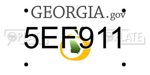 5EF911 Georgia License Plate