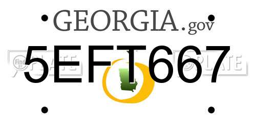 5EFT667 Georgia License Plate