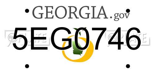 5EG0746 Georgia License Plate