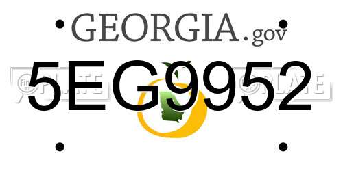 5EG9952 Georgia License Plate