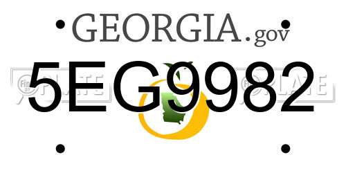 5EG9982 Georgia License Plate