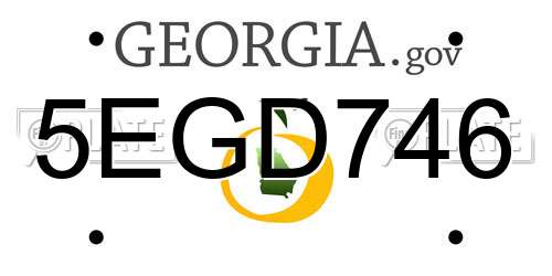 5EGD746 Georgia License Plate