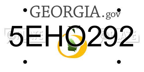 5EHO292 Georgia License Plate
