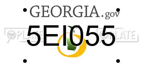 5EI055 Georgia License Plate