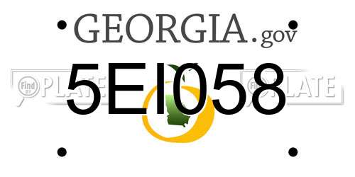 5EI058 Georgia License Plate