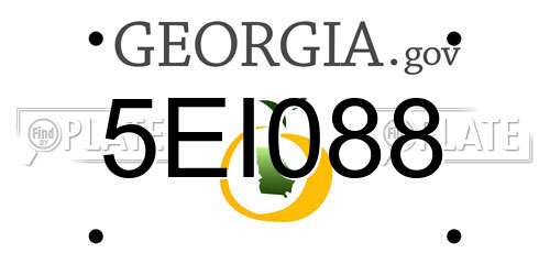 5EI088 Georgia License Plate