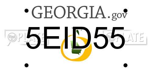 5EID55 Georgia License Plate