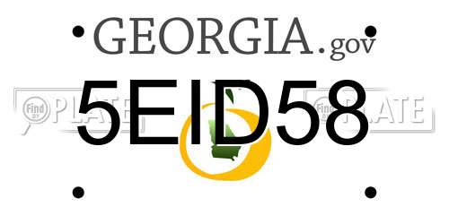 5EID58 Georgia License Plate