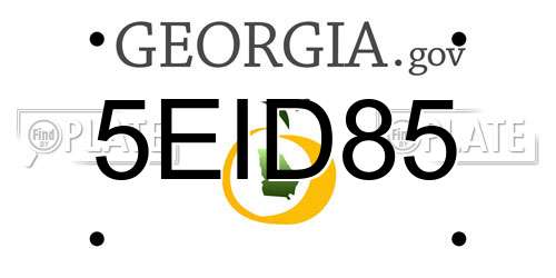 5EID85 Georgia License Plate