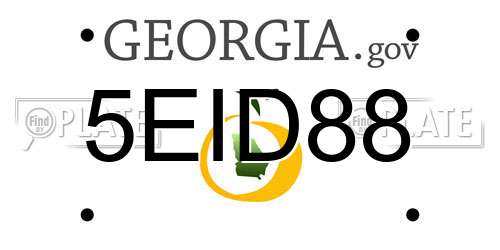 5EID88 Georgia License Plate
