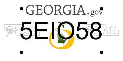 5EIO58 Georgia License Plate