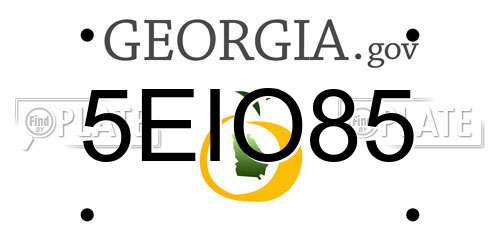 5EIO85 Georgia License Plate