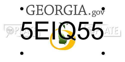 5EIQ55 Georgia License Plate