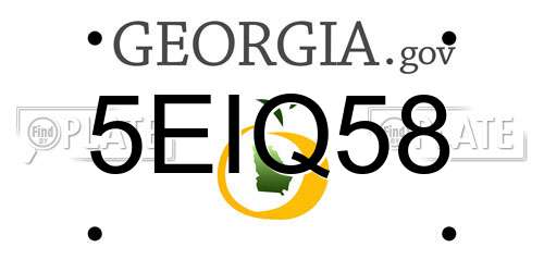 5EIQ58 Georgia License Plate