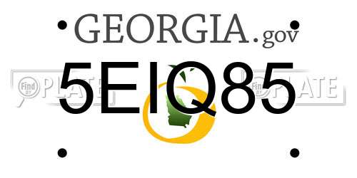 5EIQ85 Georgia License Plate