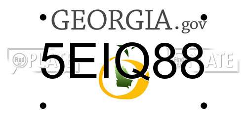 5EIQ88 Georgia License Plate