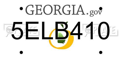 5ELB410 Georgia License Plate