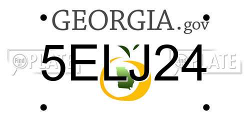 5ELJ24 Georgia License Plate