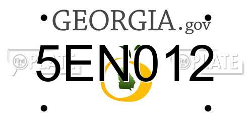5EN012 Georgia License Plate