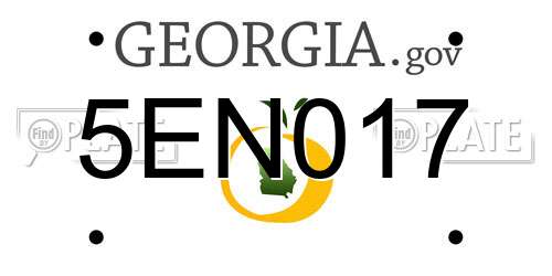 5EN017 Georgia License Plate