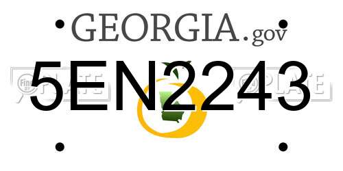 5EN2243 Georgia License Plate