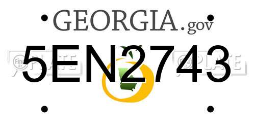 5EN2743 Georgia License Plate