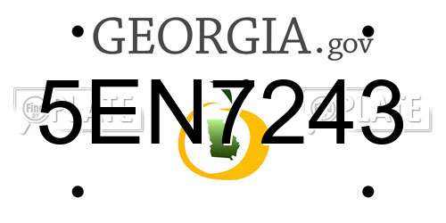 5EN7243 Georgia License Plate