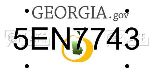 5EN7743 Georgia License Plate