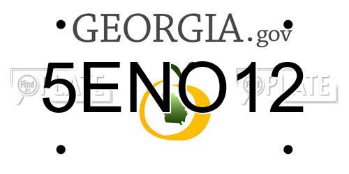 5ENO12 Georgia License Plate