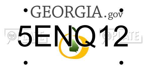 5ENQ12 Georgia License Plate