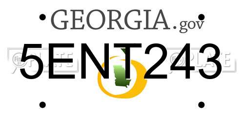 5ENT243 Georgia License Plate
