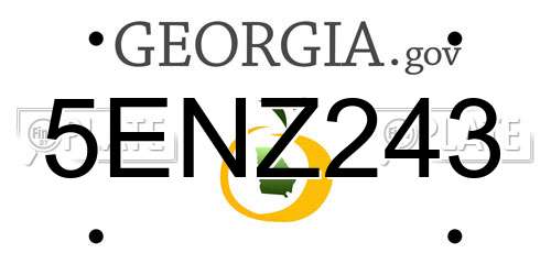 5ENZ243 Georgia License Plate