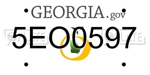 5EO0597 Georgia License Plate