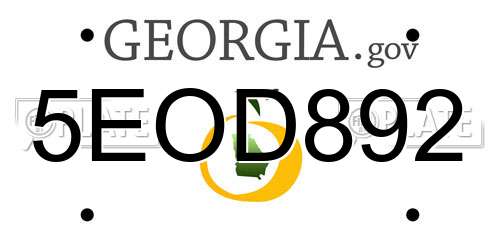 5EOD892 Georgia License Plate