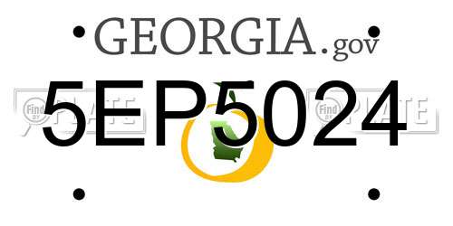 5EP5024 Georgia License Plate