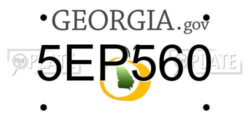 5EP560 Georgia License Plate