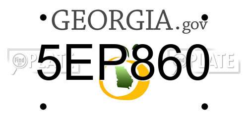 5EP860 Georgia License Plate