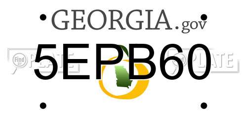 5EPB60 Georgia License Plate