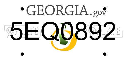 5EQ0892 Georgia License Plate