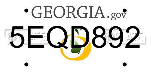5EQD892 Georgia License Plate