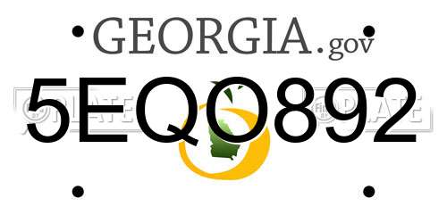 5EQO892 Georgia License Plate